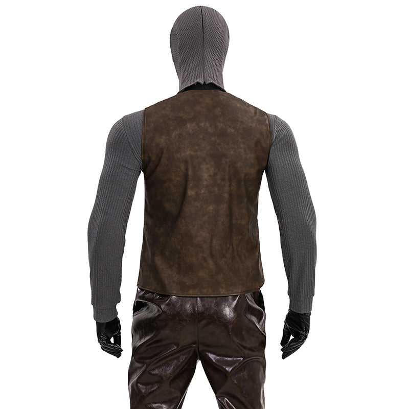 Spider Man Noir Cosplay Costume Brown Leather Halloween Outfit ACcosplay