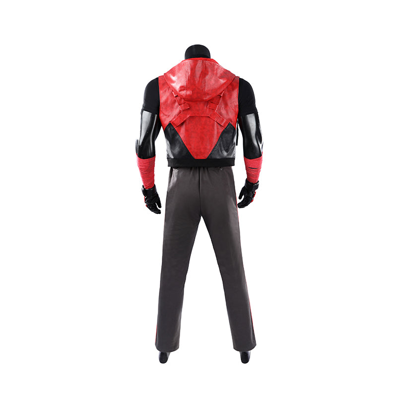 Red Hood Jason Todd Rebirth Cosplay Costume Red Leather Halloween Suit ACcosplay