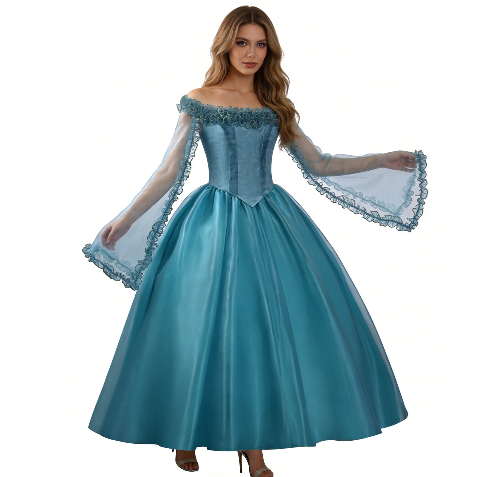Frankenstein Elizabeth Cosplay Costume Blue Halloween Carnival Outfit ACcosplay