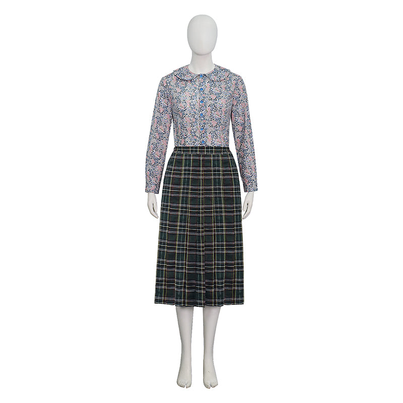 Adult Mrs. Doubtfire Cosplay Costume Blue Skirt Outfit Broadway Musical Cosplay ACcosplay