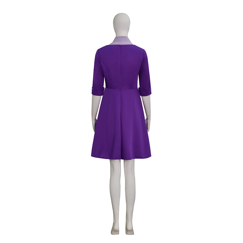 Agnes Cosplay Costume The Testaments Dress Purple Women Halloween Carnival Suit ACcosplay