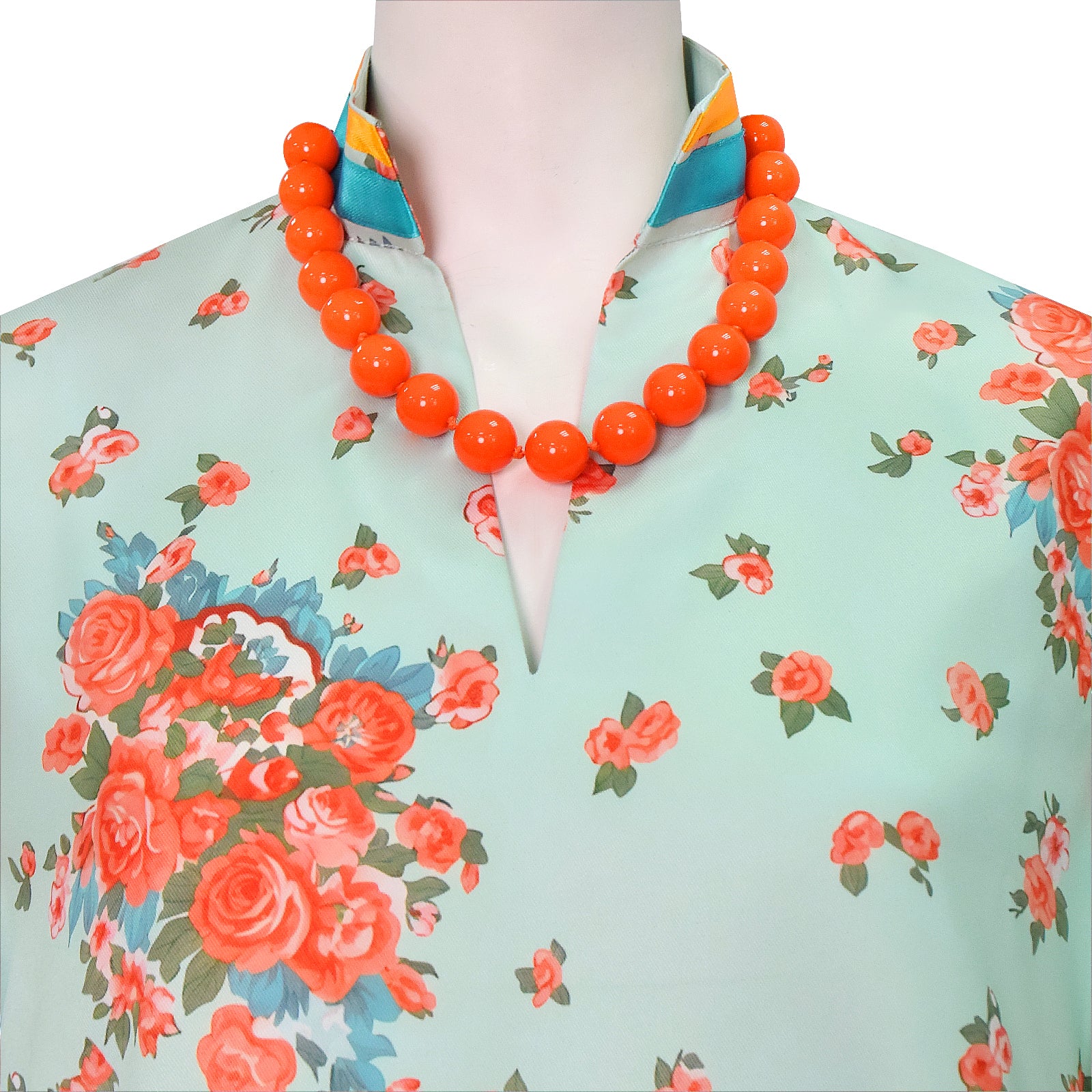 Mrs Roper Cosplay Costume Mint Green Floral Cheongsam Maxi Dress Wig 70s Suit ACcosplay