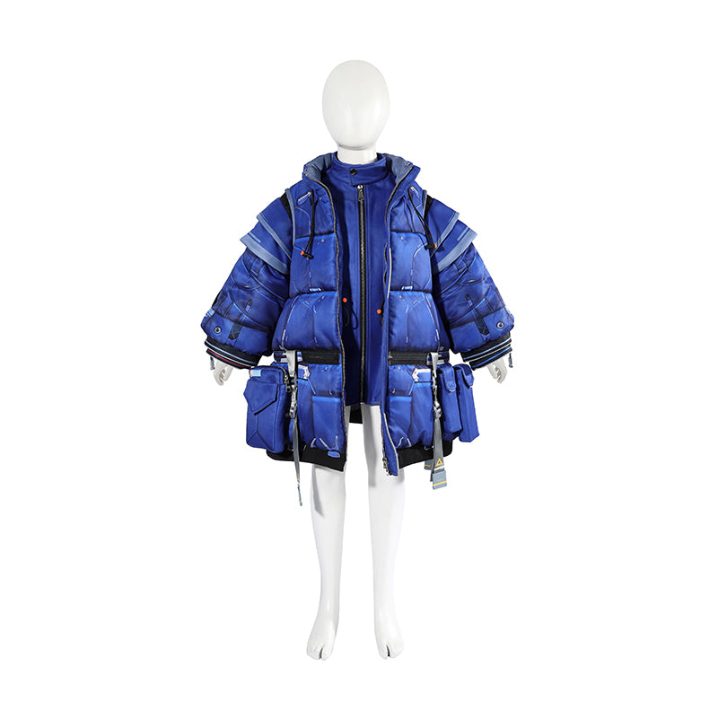 Kids Diana Cosplay Pragmata Diana Cosplay Costume Blue Cotton Jacket Suit ACcosplay