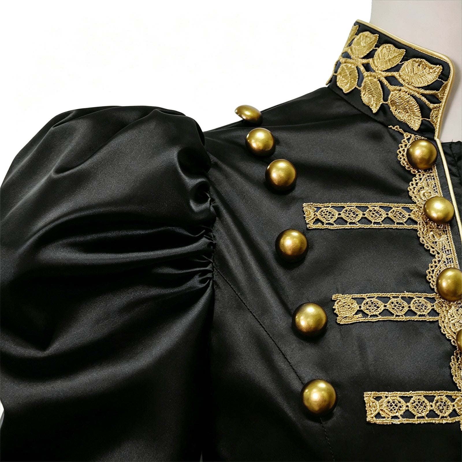 Baroque Cosplay Costume Royal Black Military Tailcoat Performance Dress Halloween Suit