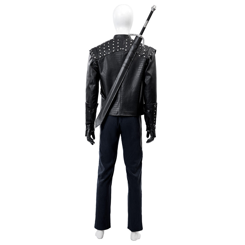 The Witcher Season 5 Geralt of Rivia Cosplay Costume Black Halloween Suit Accosplay