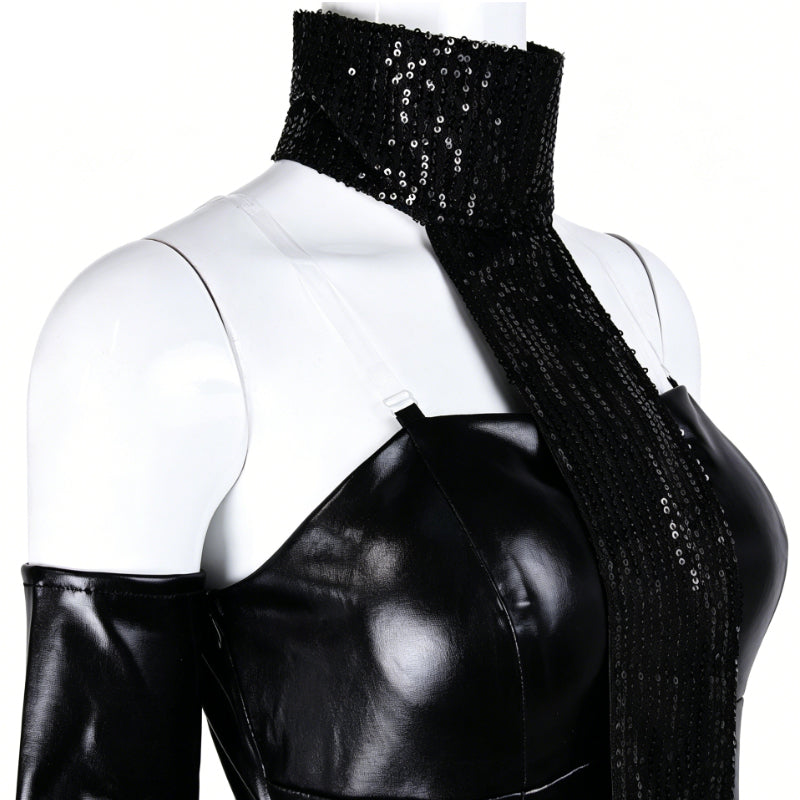 Star Wars Padme Amidala Black Gown Cosplay Costume with Train Party Suit ACcosplay