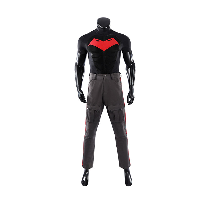 Red Hood Jason Todd Rebirth Cosplay Costume Red Leather Halloween Suit ACcosplay