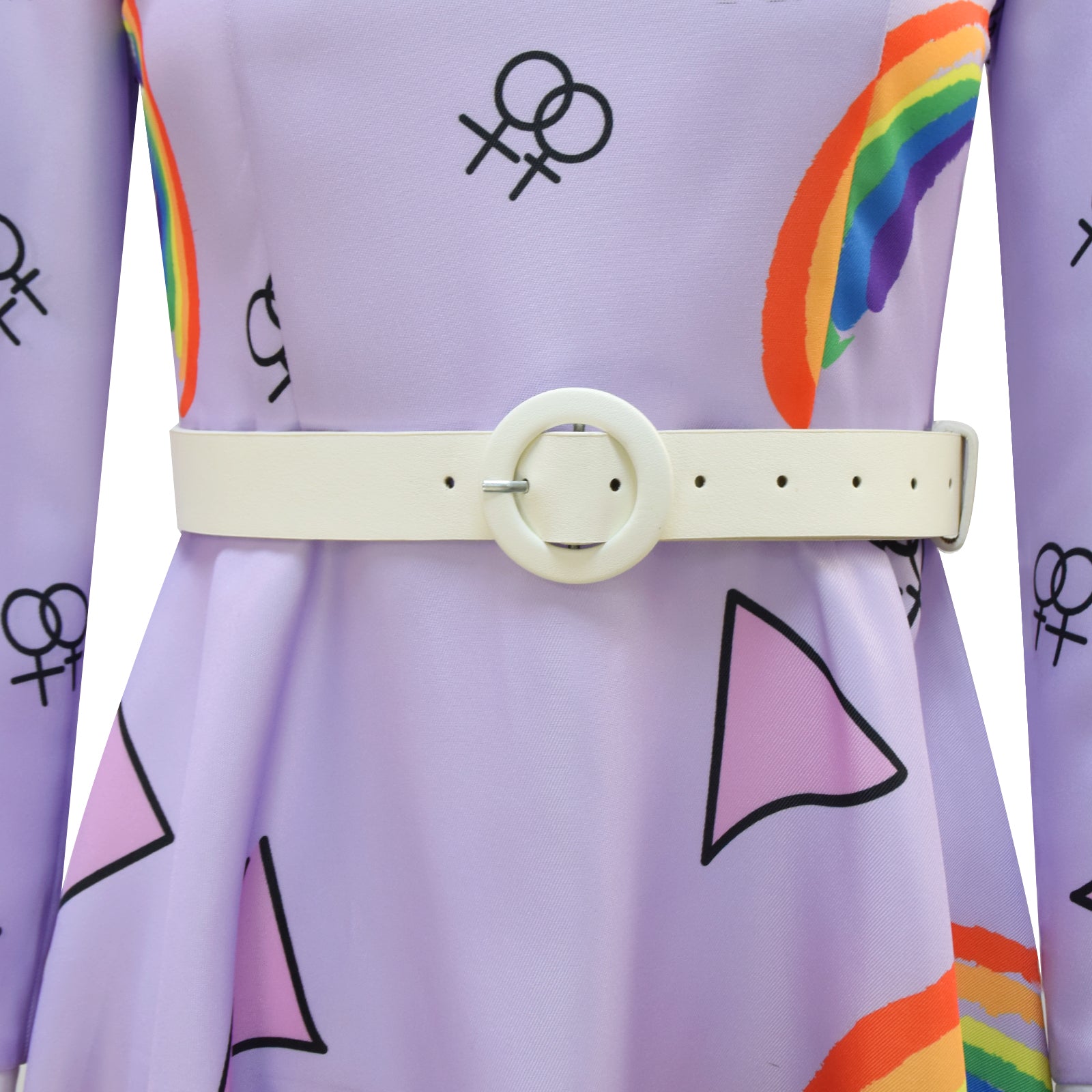 Women Ms.Frizzle Adult Cosplay Costume Halloween Outfit Purple Rainbow Dress ACcosplay