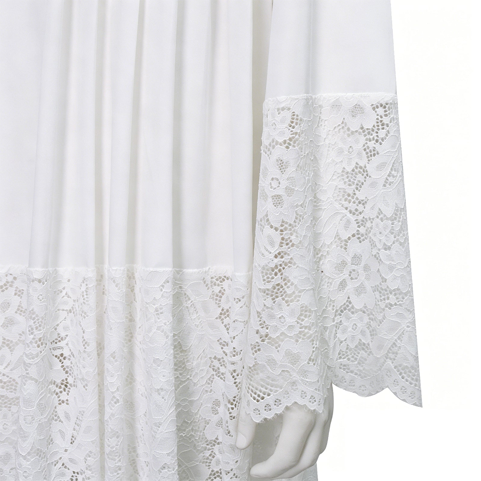 White Pleated Lace Surplice Roman Catholic Liturgical Vestment ACcosplay