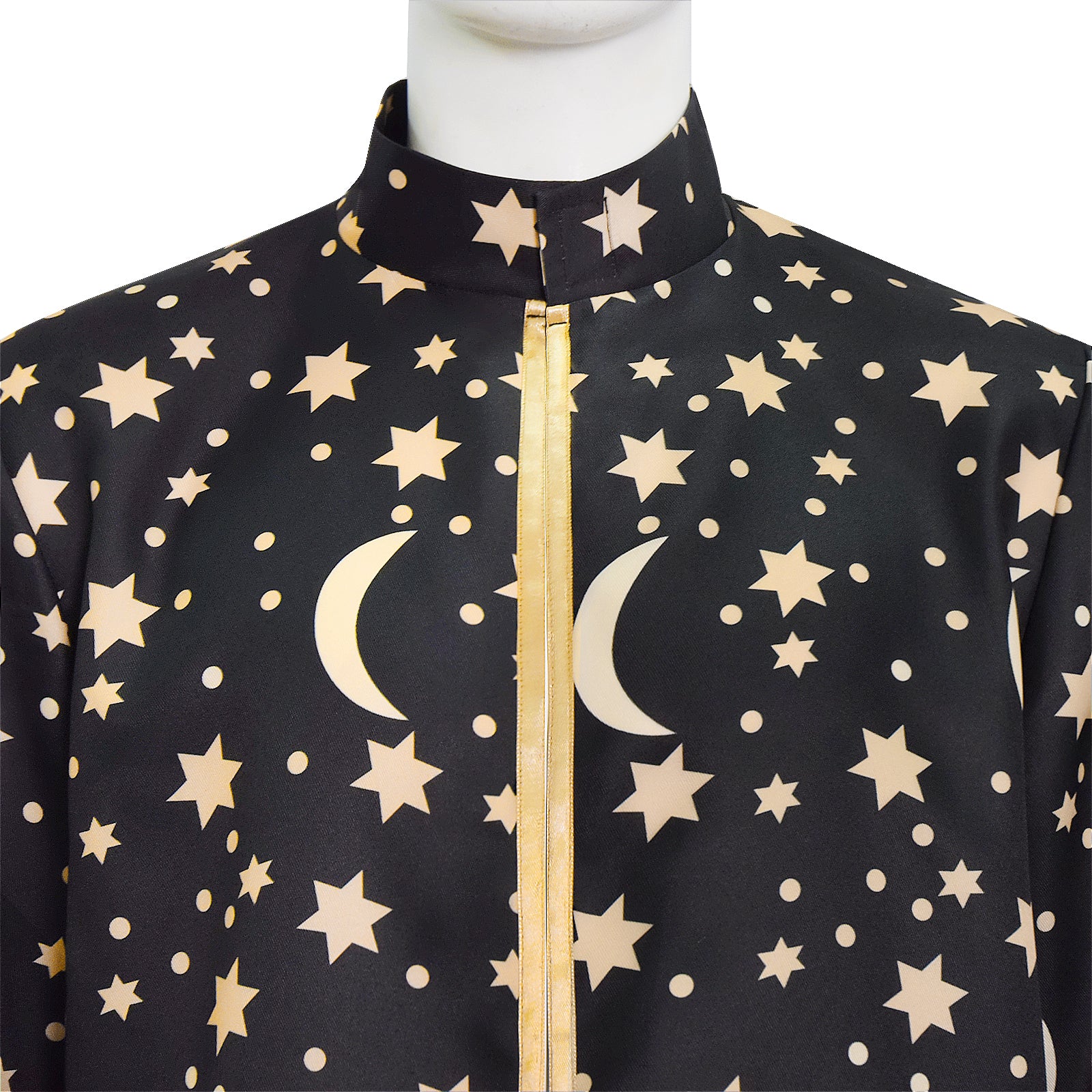 Wizard Robe With Gold Moon Star Print Halloween Wizard Costume Cloak ACcosplay