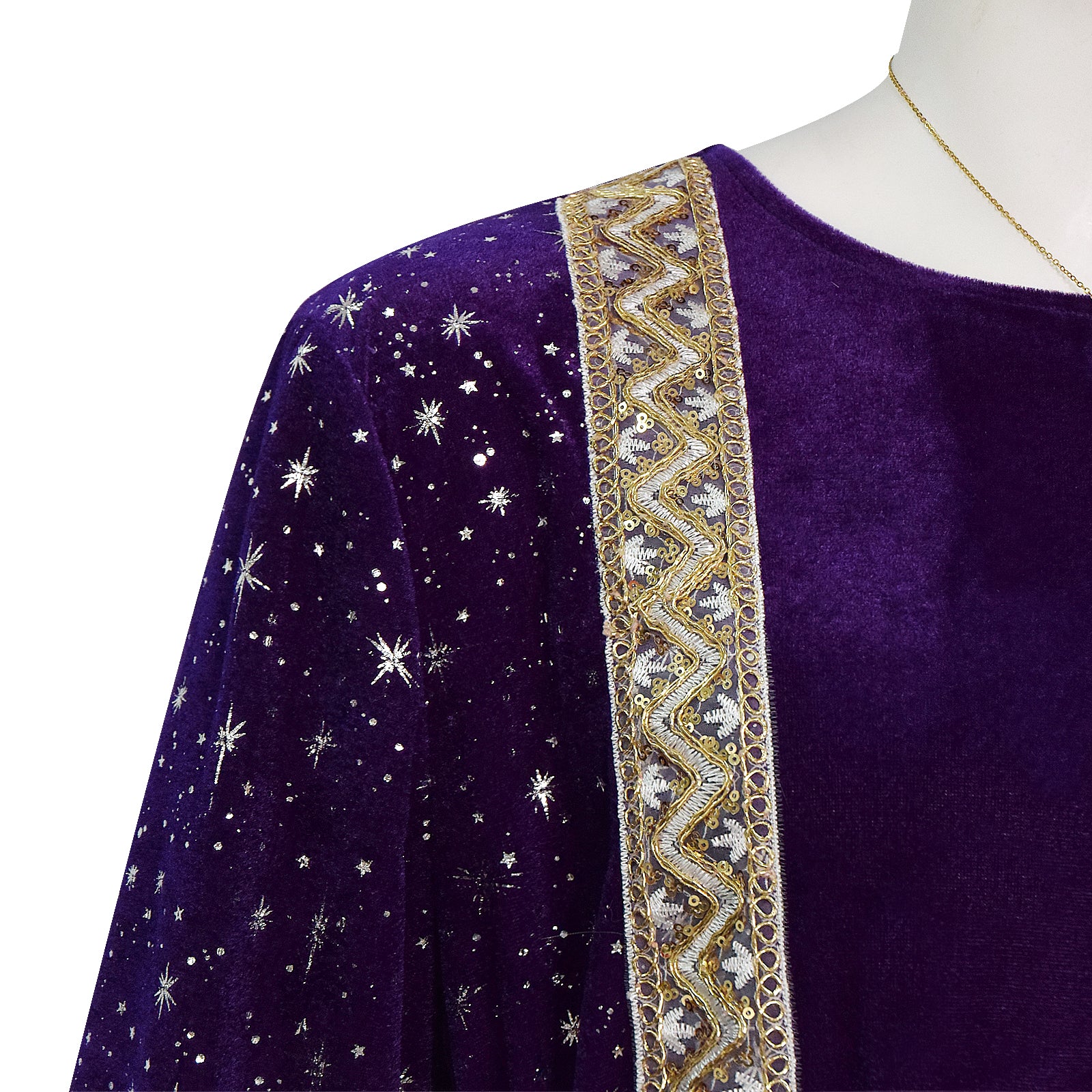 Wizard Robe Men Purple Velvet Wizard Robe Cosplay Costume With Wig Beard Suit ACcosplay