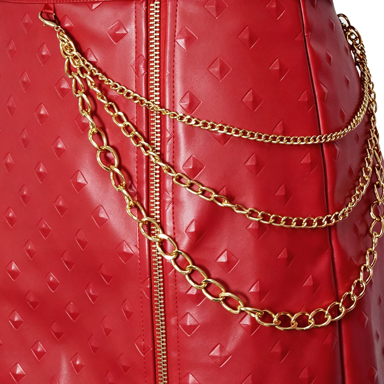 Descendants 5 Red Cosplay Costume Princess Red Red Faux Leather Jacket Pants ACcosplay