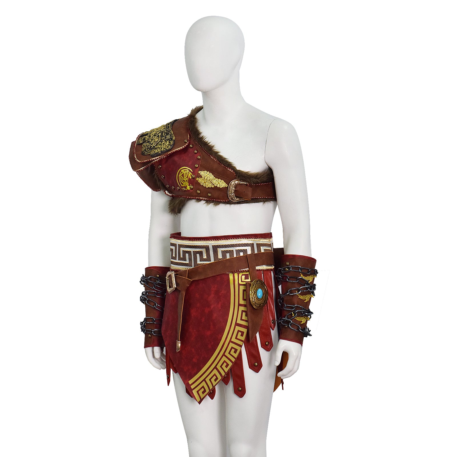 Kratos Cosplay Costume Martial Deity 4 Spartan Warrior Leather Battle Outfit ACcosplay