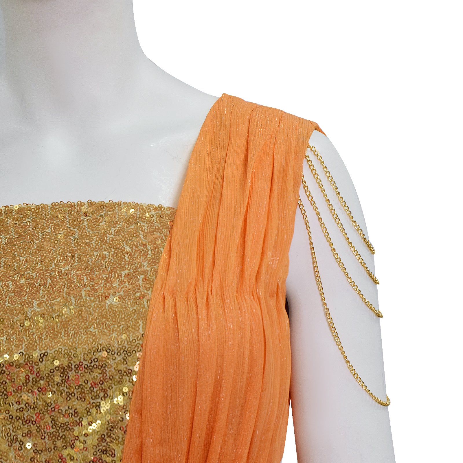 The Lord of the Rings Return of the King Galadriel Elf Queen Orange Maxi Dress ACcosplay