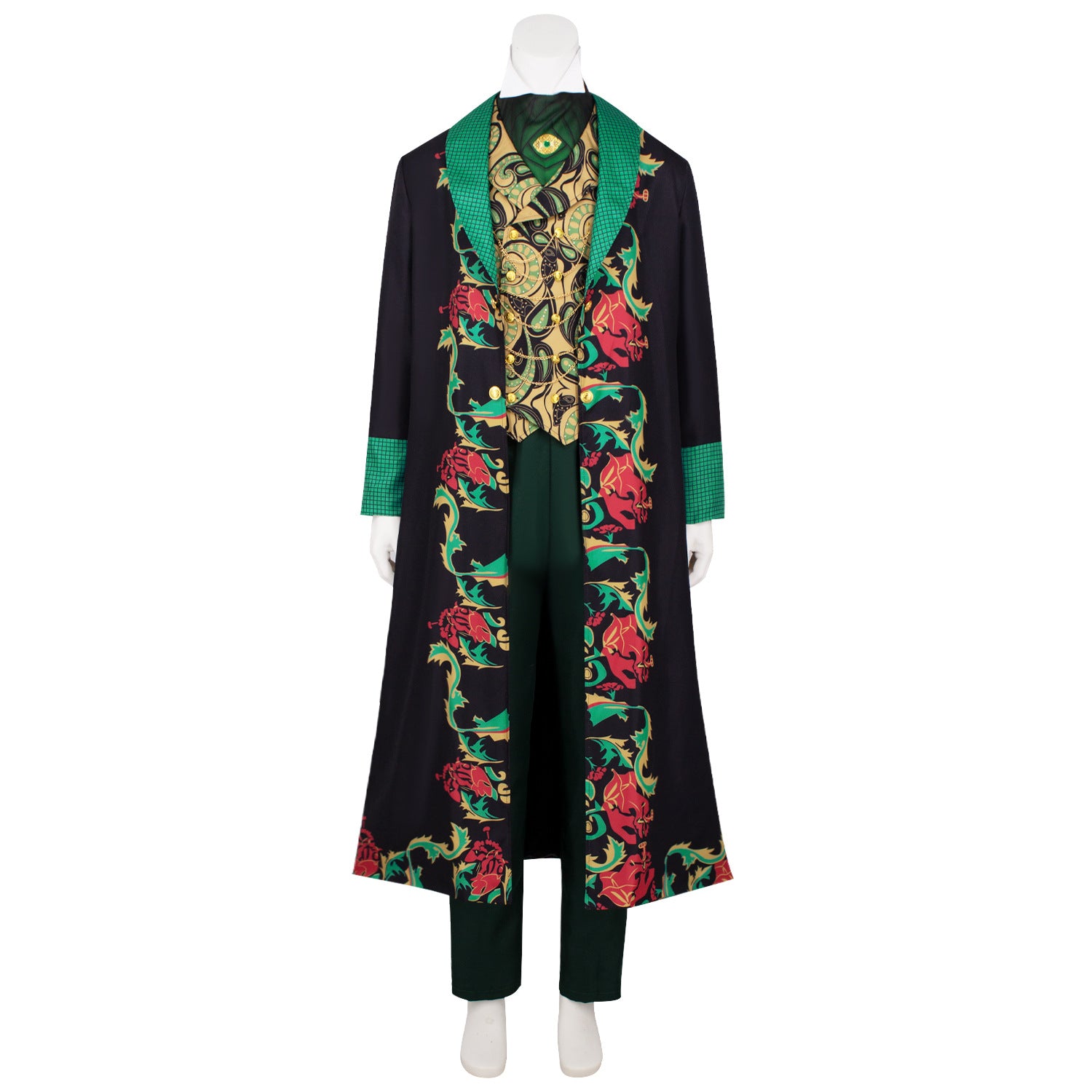 Wicked For Good Wizard Cosplay Costume Men's Green Suit Halloween Suit ACcosplay