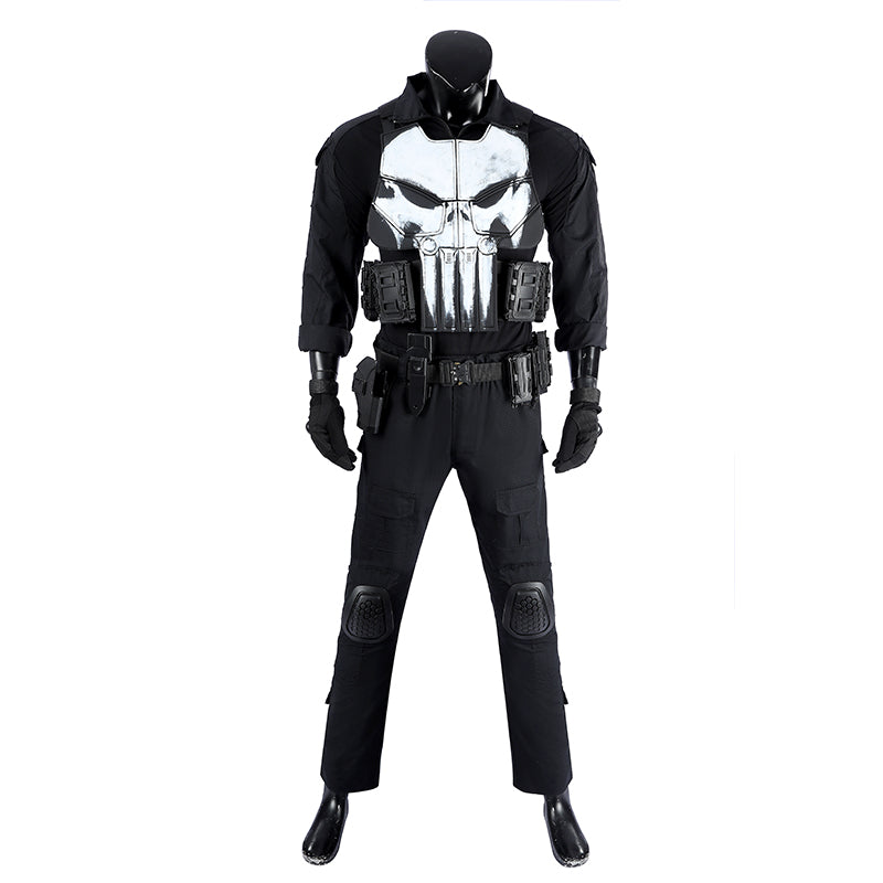 The Punisher Cosplay Costume Frank Castle Skull Suit One Last Kill Halloween ACcosplay