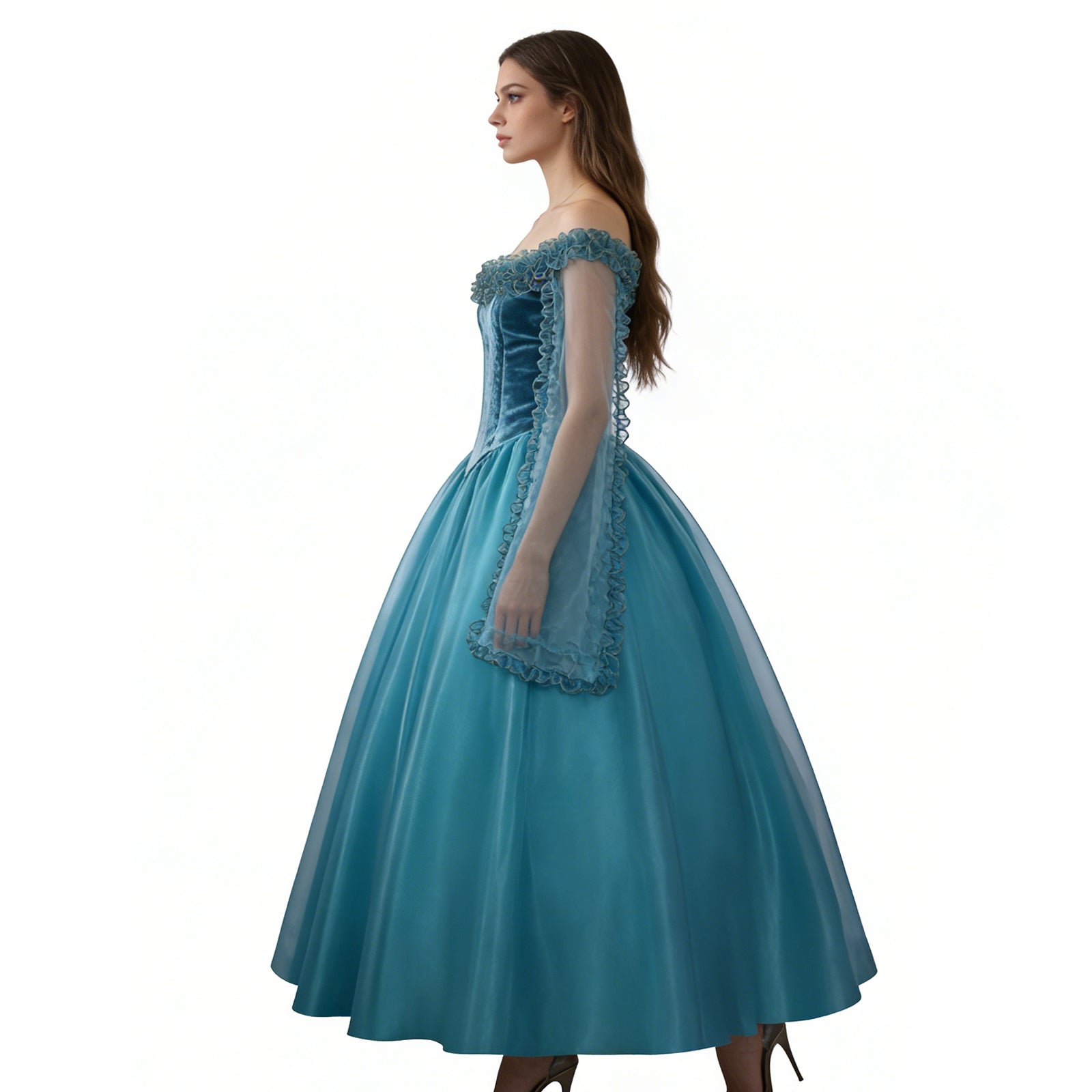 Frankenstein Elizabeth Cosplay Costume Blue Halloween Carnival Outfit ACcosplay