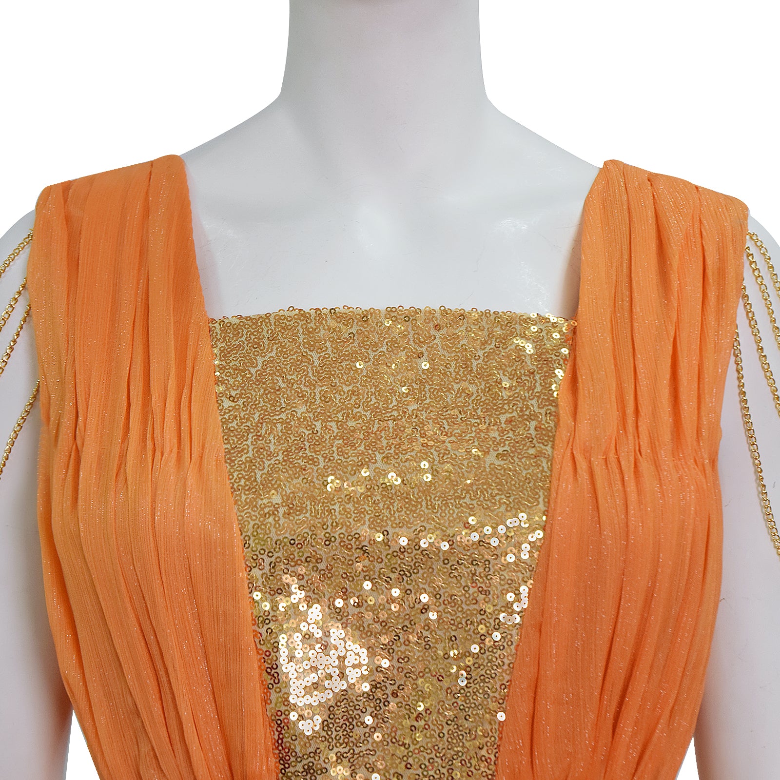 The Lord of the Rings Return of the King Galadriel Elf Queen Orange Maxi Dress ACcosplay