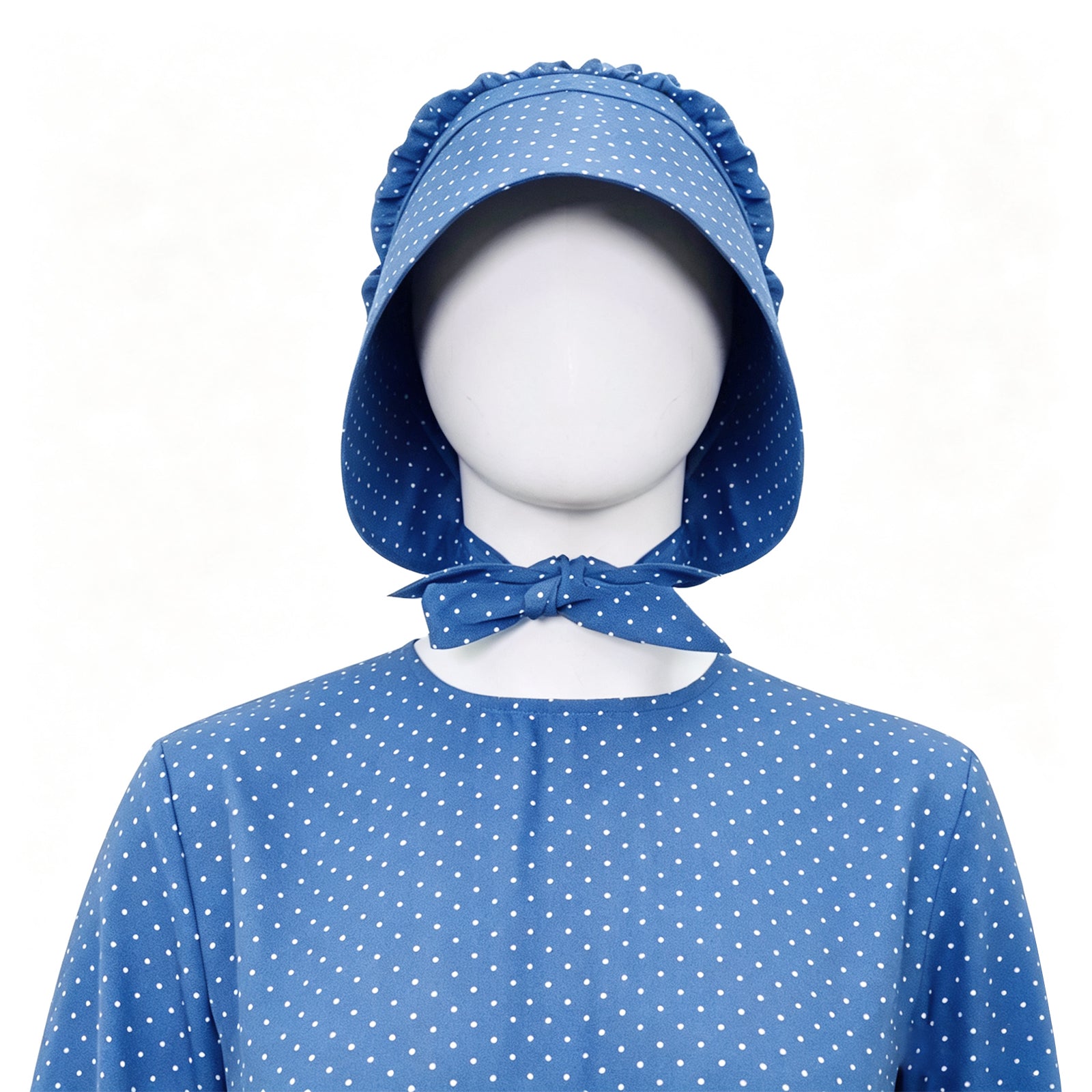 Lady Pioneer Girl Cosplay Costume Little House On The Prairie Blue Dress ACcosplay