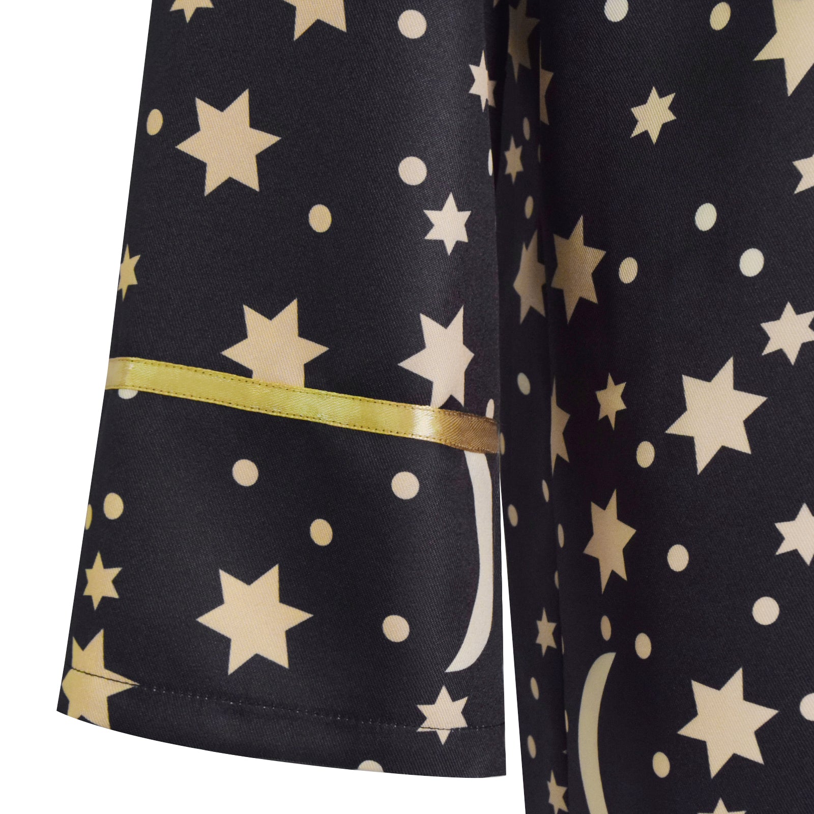Wizard Robe With Gold Moon Star Print Halloween Wizard Costume Cloak ACcosplay