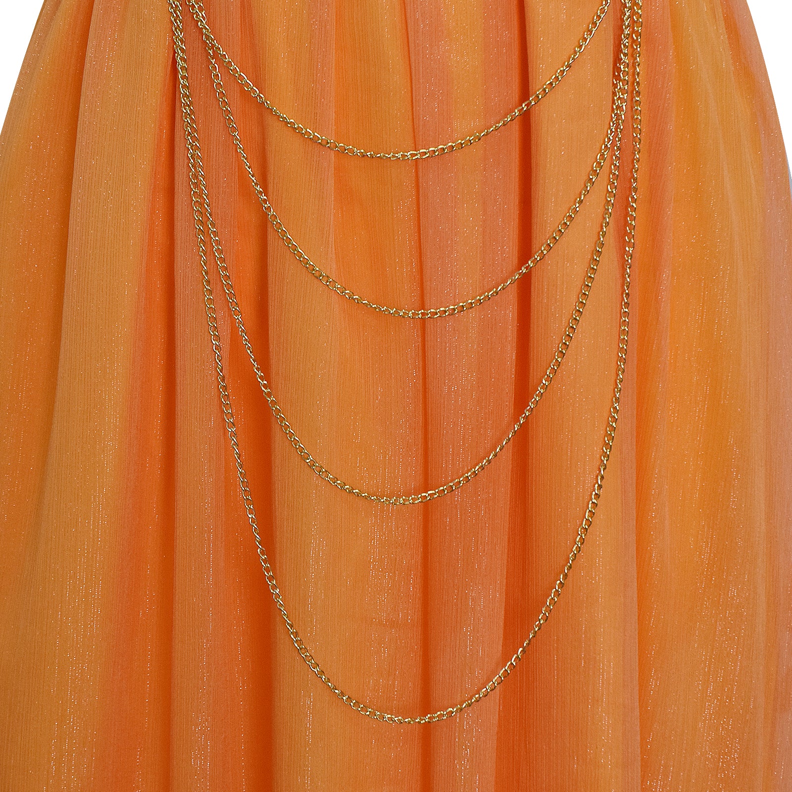 The Lord of the Rings Return of the King Galadriel Elf Queen Orange Maxi Dress ACcosplay