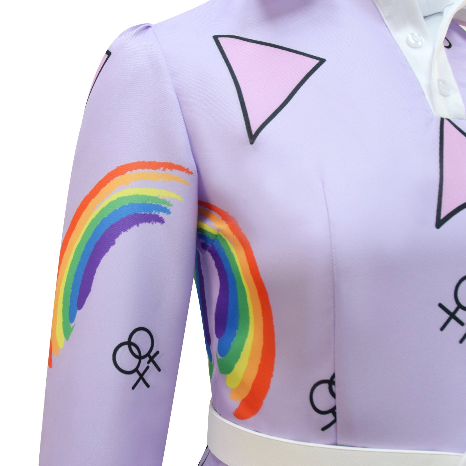 Women Ms.Frizzle Adult Cosplay Costume Halloween Outfit Purple Rainbow Dress ACcosplay