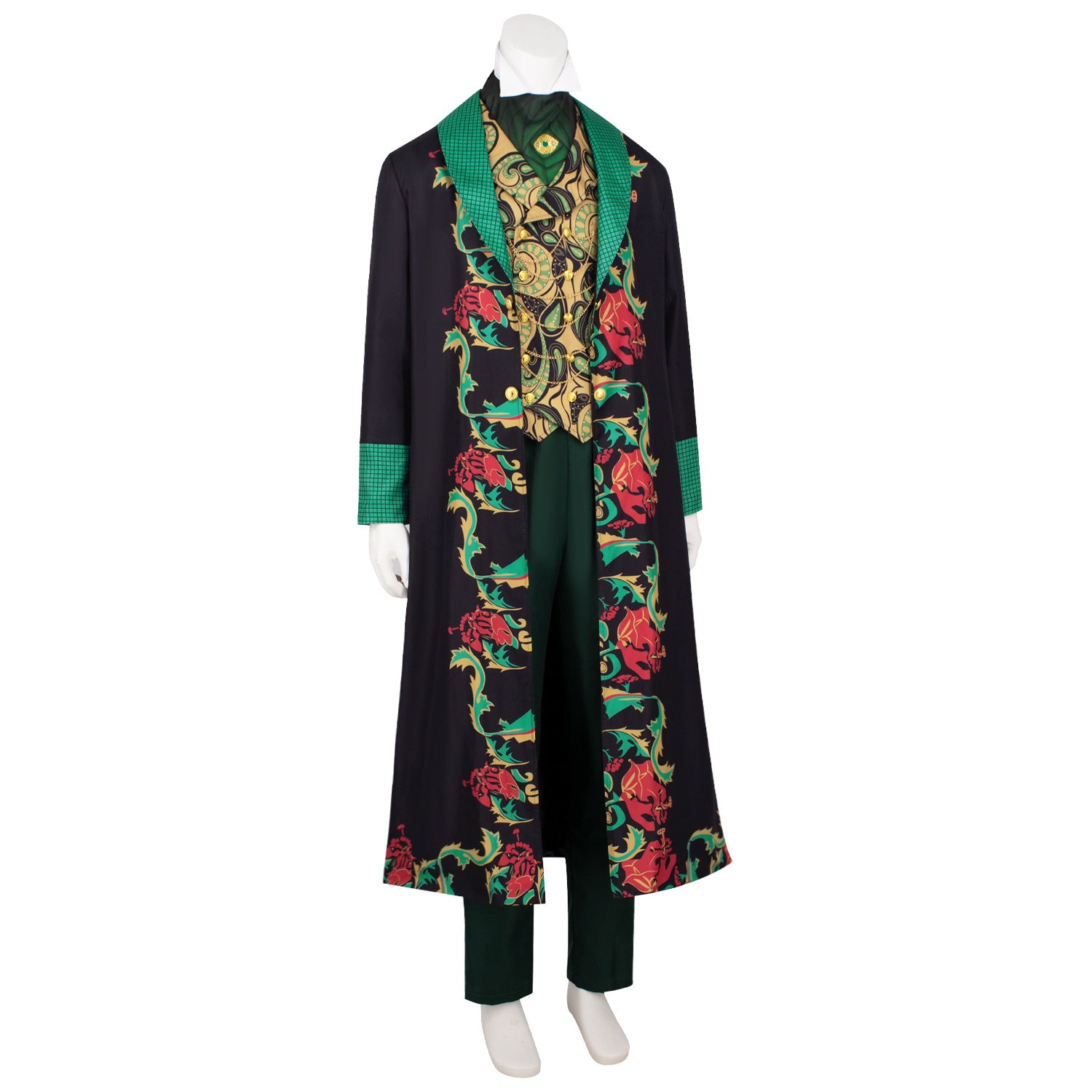 Wicked For Good Wizard Cosplay Costume Men's Green Suit Halloween Suit ACcosplay