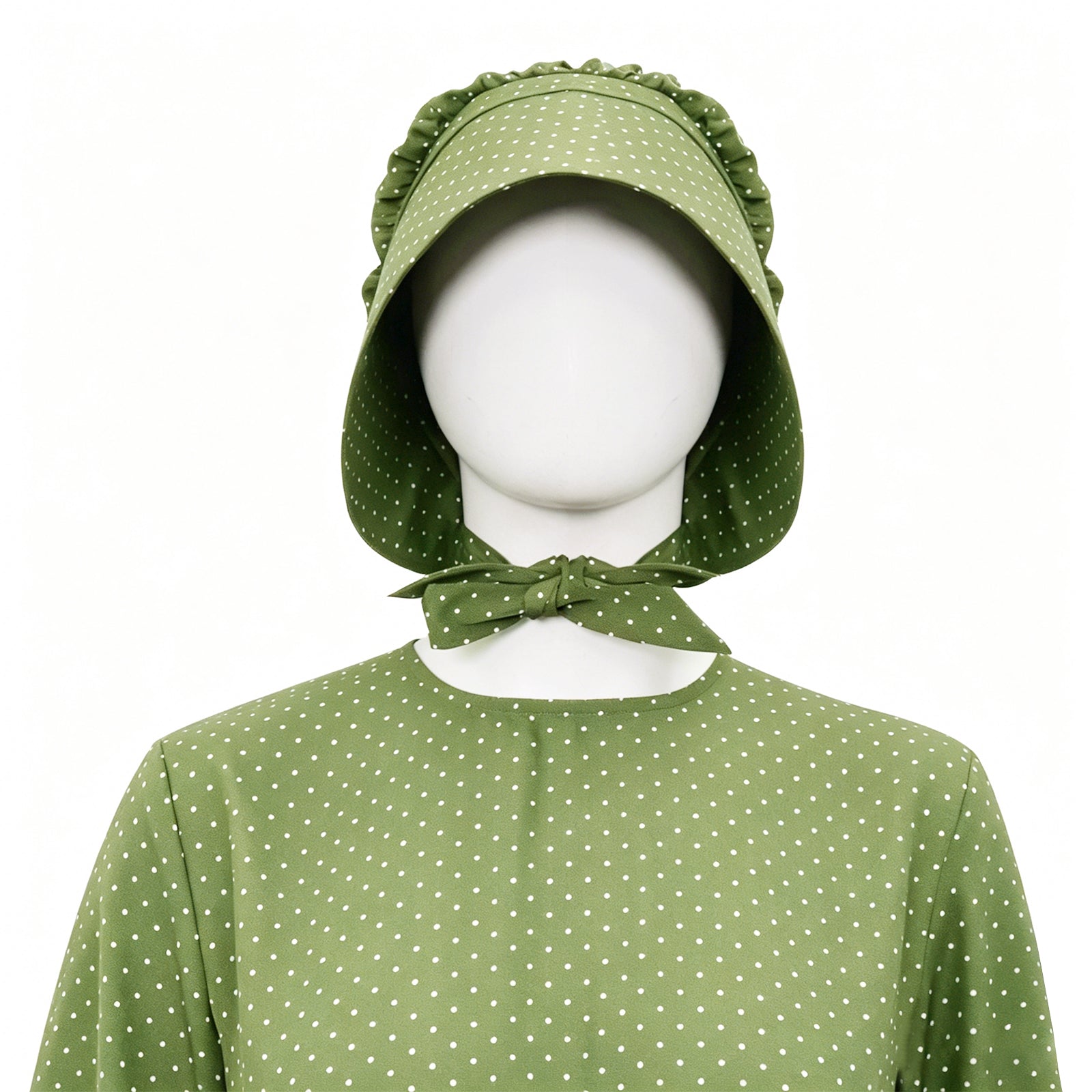 Lady Pioneer Girl Cosplay Costume Little House On The Prairie Green Dress ACcosplay