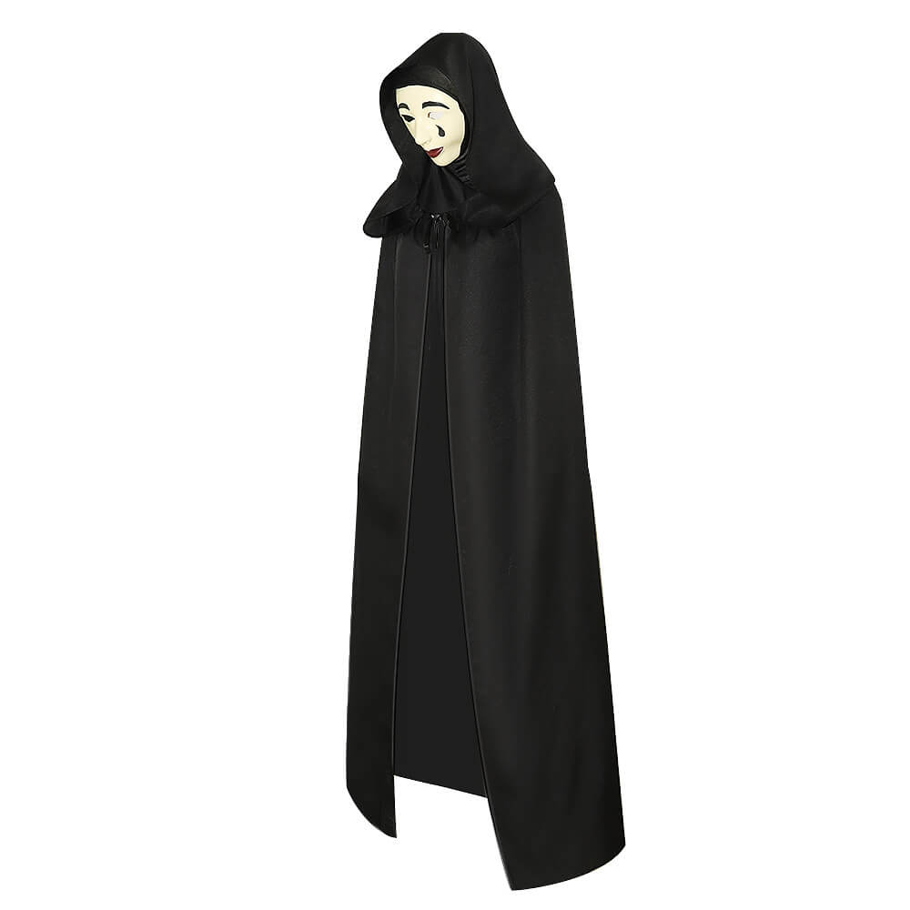 A Haunting in Venice 2023 Hooded Coat Horror Ghost Mask Halloween Cosplay Cape Suit