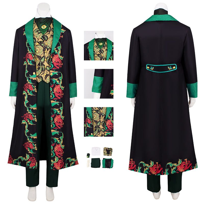 Wicked For Good Wizard Cosplay Costume Men's Green Suit Halloween Suit ACcosplay