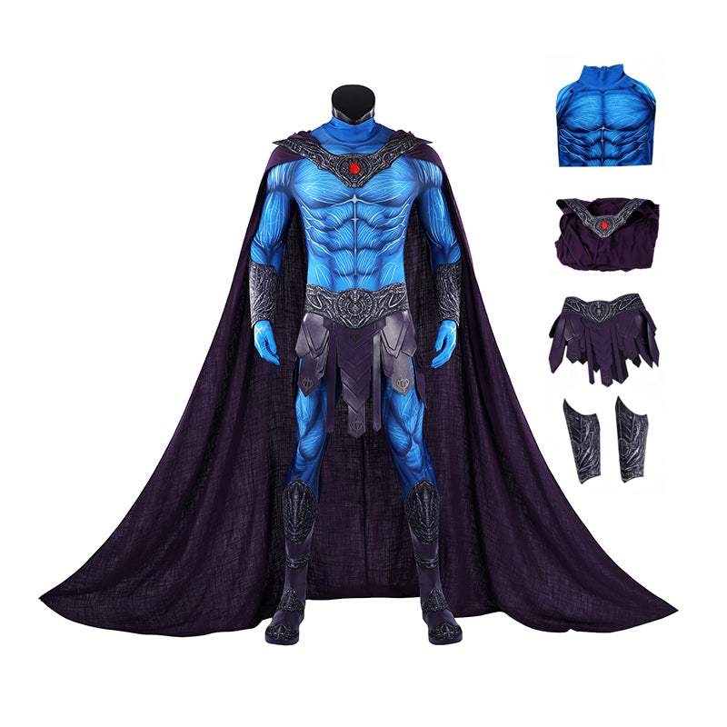 Masters of the Universe Skeletor Cosplay Costume Blue Jumpsuit With Cape ACcosplay