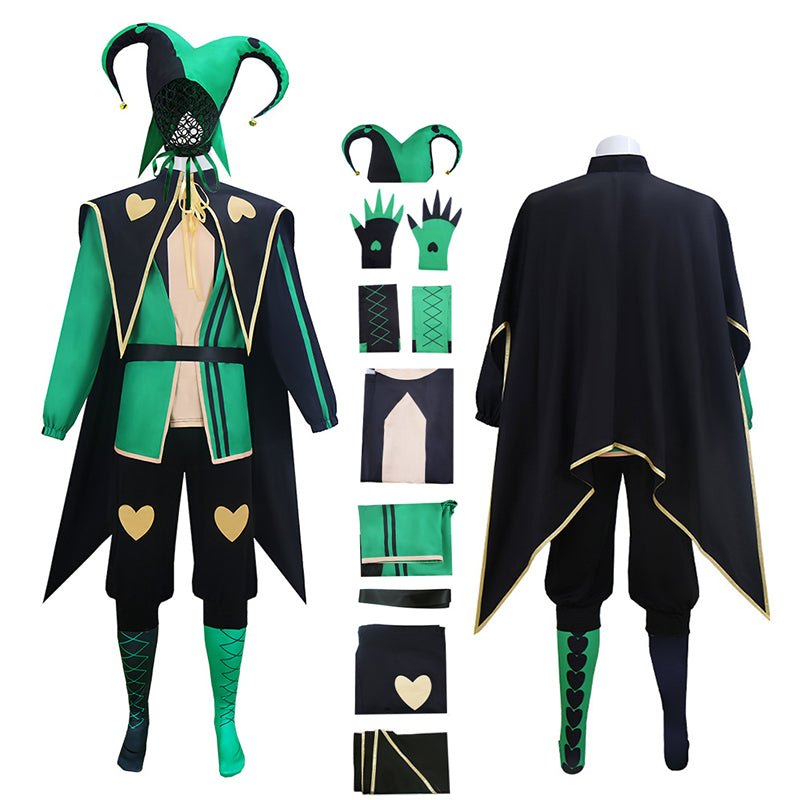 The Freak Circus Harlequin Cosplay Costume Jester Halloween Party Outfit ACcosplay