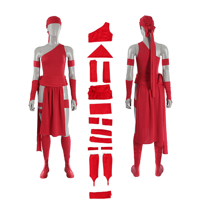 Elektra Natchios Cosplay Costume Daredevil Comics Red Ninja Halloween Outfit ACcosplay