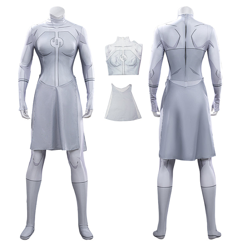 Invincible Anissa Cosplay Costume Viltrumite White Jumpsuit Halloween Outfit ACcosplay