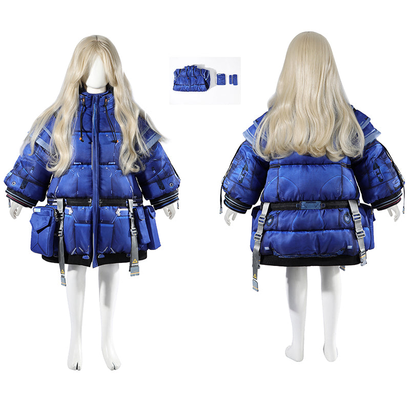 Kids Diana Cosplay Pragmata Diana Cosplay Costume Blue Cotton Jacket Suit ACcosplay