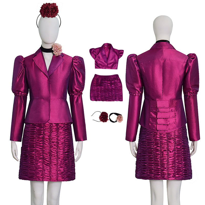 The Hunger Games Effie Trinket Reaping Scene Cosplay Costume Purple Dress ACcosplay