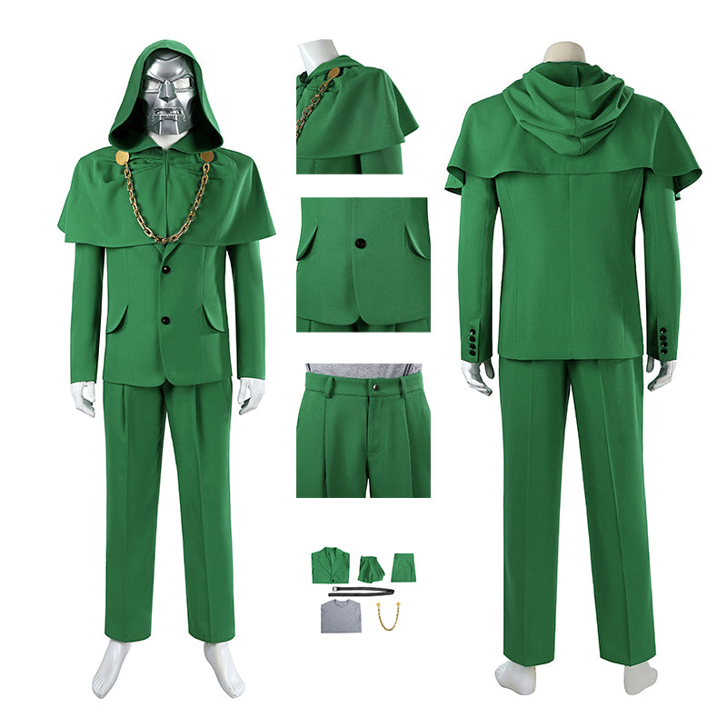 Doctor Doom Cosplay Costume Avengers Doomsday Green Halloween Outfit ACcosplay