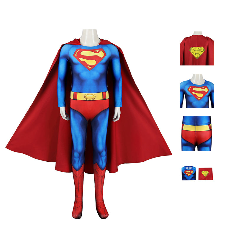 Kids Superman 1978 moive Christopher Reeve Clark Kent Cosplay Costume ACcosplay