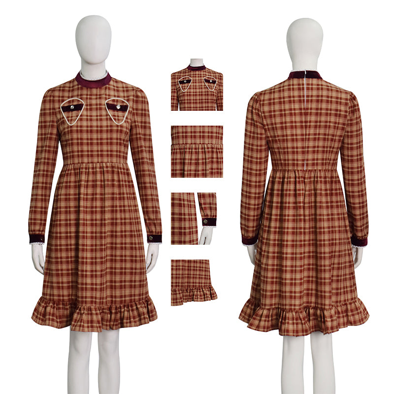 Girls Esther Orphan Cosplay Costume Brown Dress Adults Women Halloween Suit ACcosplay