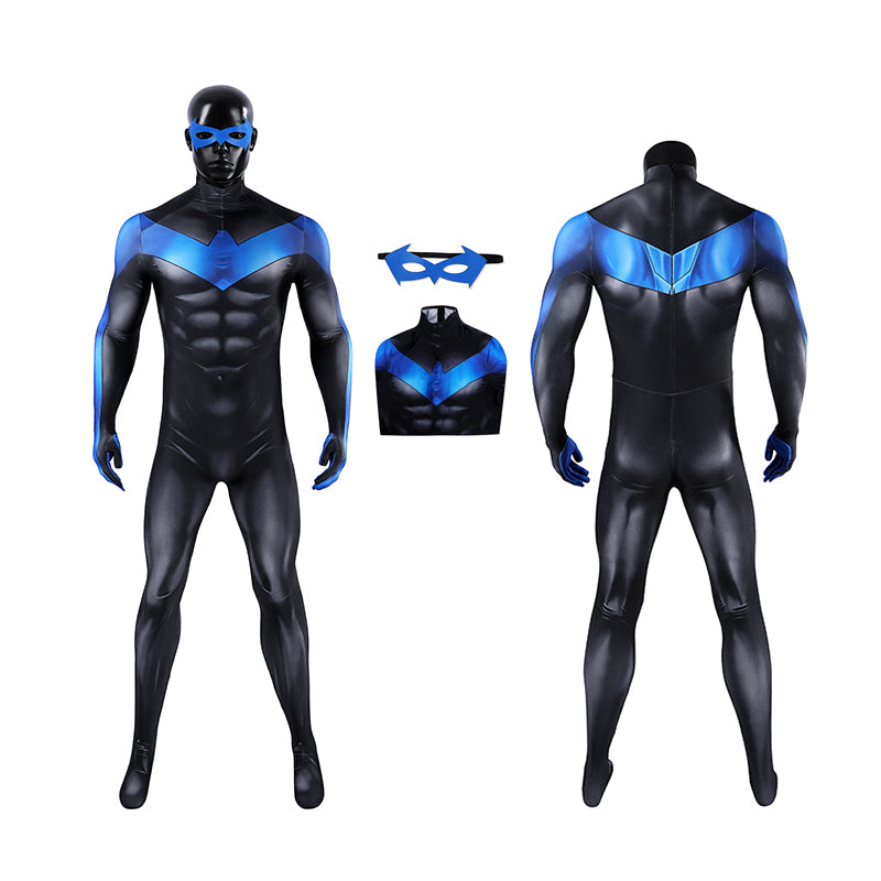 Comic Nightwing Dick Grayson Cosplay Costume Blue Dick Jumpsuit ACcosplay