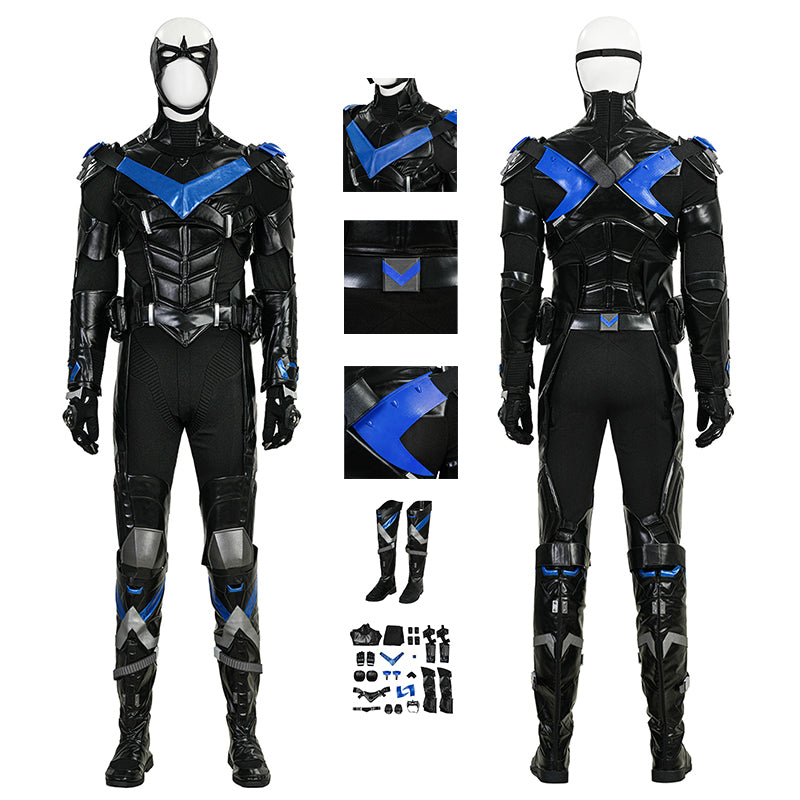 Nightwing Cosplay Arkham Knight Nightwing Cosplay Costume Nightwing Black Leather Suit