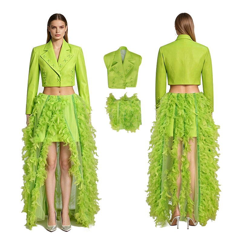 The Lizzie McGuire Movie Isabella Parigi Cosplay Costume Green Halloween Suit ACcosplay