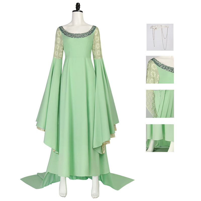 The Lord Of Rings Arwen Cosplay Costume Female Green Halloween Suit ACcosplay