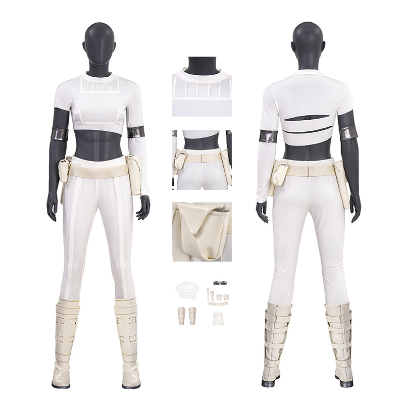 Star Wars Padme Amidala White Cosplay Costume Attack of the Clones Halloween Suit ACcosplay