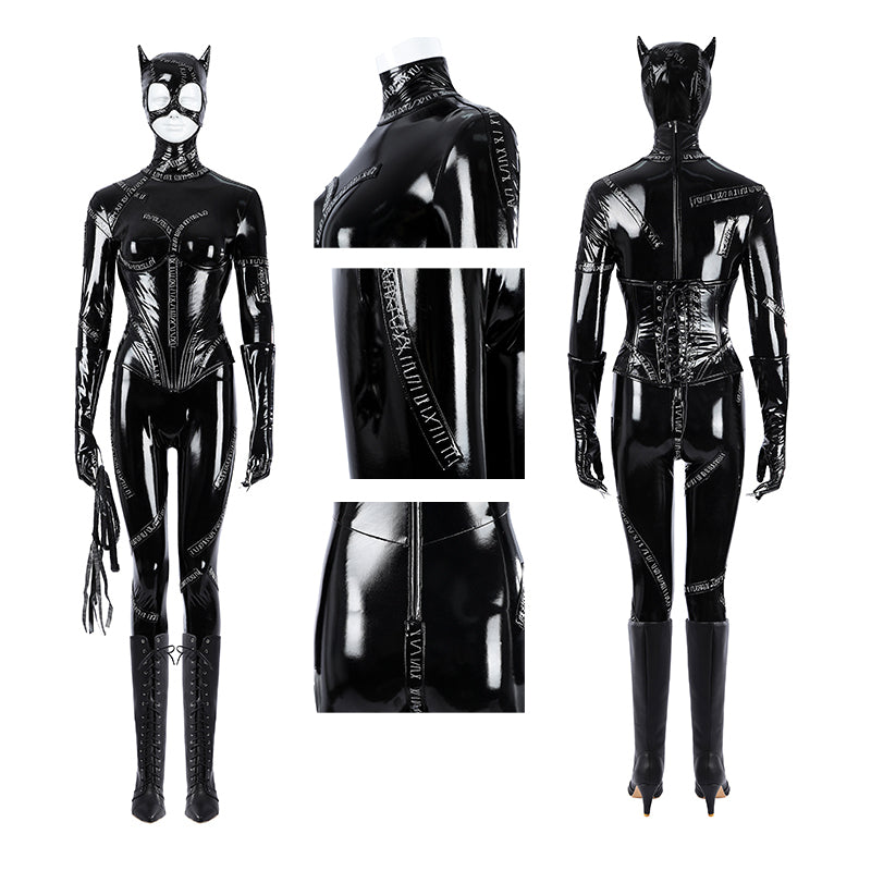 Batman Returns Catwomen Cosplay Costume Dark Jumpsuit Halloween Who Cosplay ACcosplay