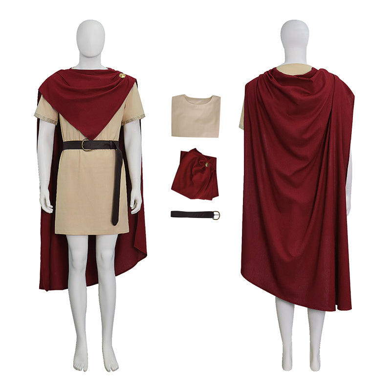 The Odyssey Odysseus Cosplay Costume Ancient Greek Warrior Halloween Red Outfit ACcosplay