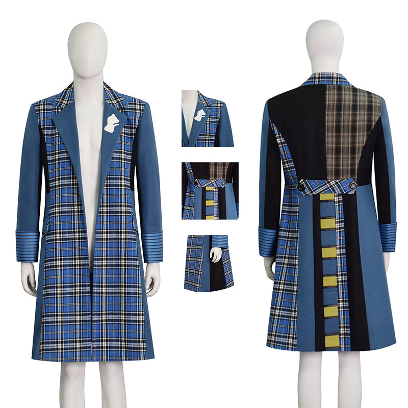 Doctor Who sixth 6th Doctor Cosplay Costume Colorful Lattice Jacket Coat Suit ACcosplay