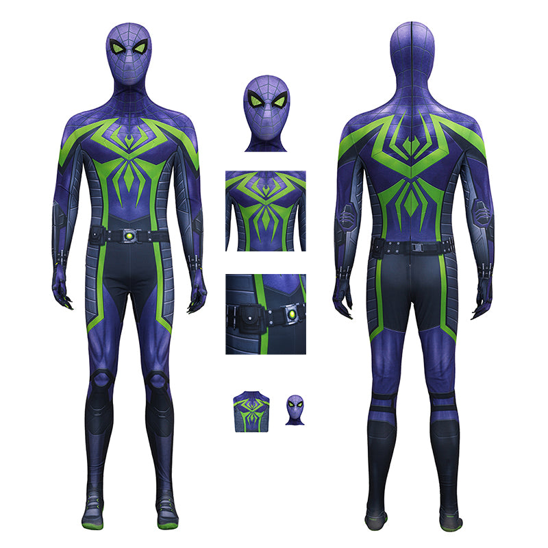 Spider-Man 2 Miles Morales Cosplay Costume Purple Reign Suit Jumpsuit ACcosplay