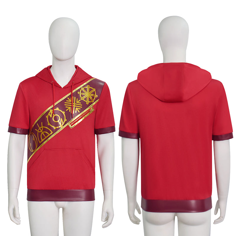 Zombies 5 Ray Cosplay Costume Hoodie Men Red Short Sleeve Hooded Sweatshirt Accosplay