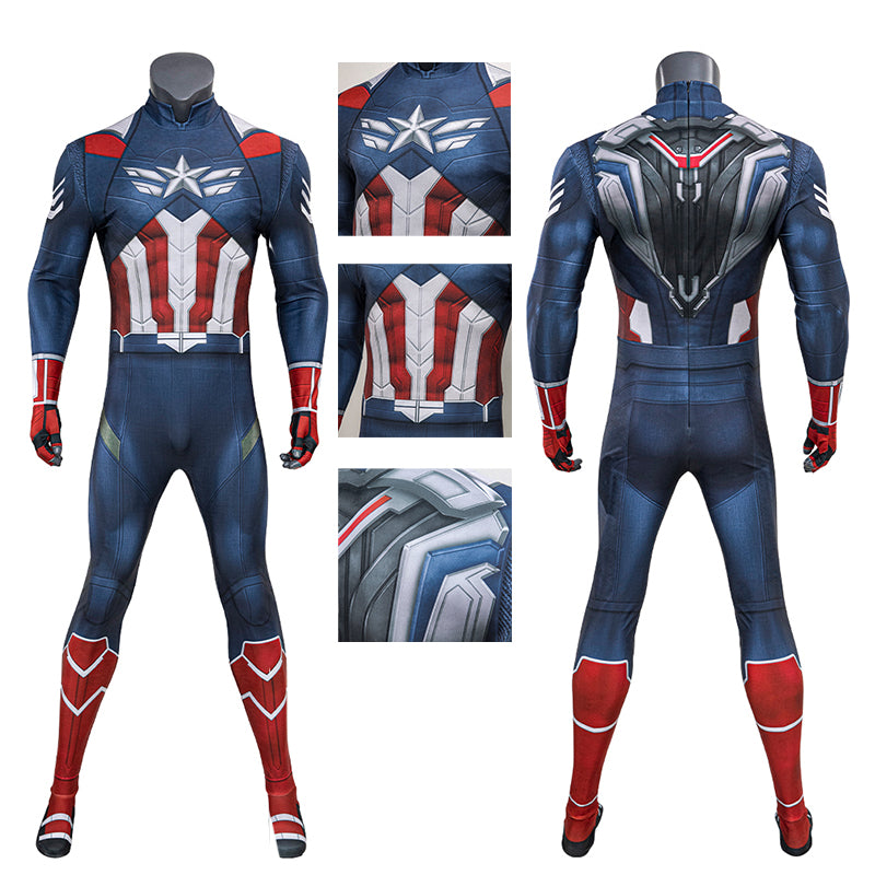 Captain America Cosplay Costume Jumpsuit Outfit 2025 Printed Version ACcosplay